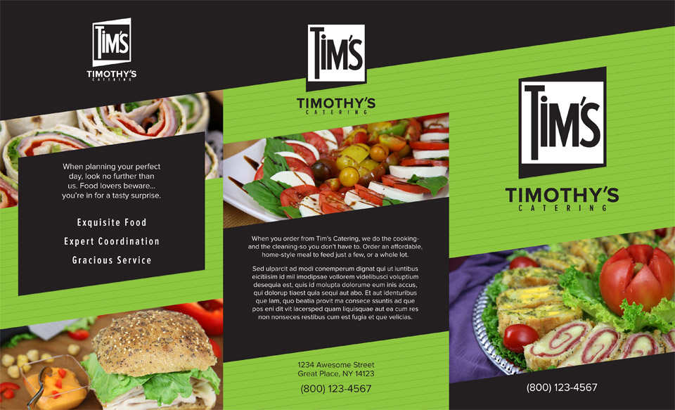 Tim's Catering Menu - outside